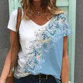 Oversized Print V-Neck Tunic Tee