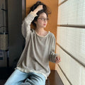 Striped Lace-Trim Oversized Tee