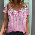 Oversized Print V-Neck Tunic Tee